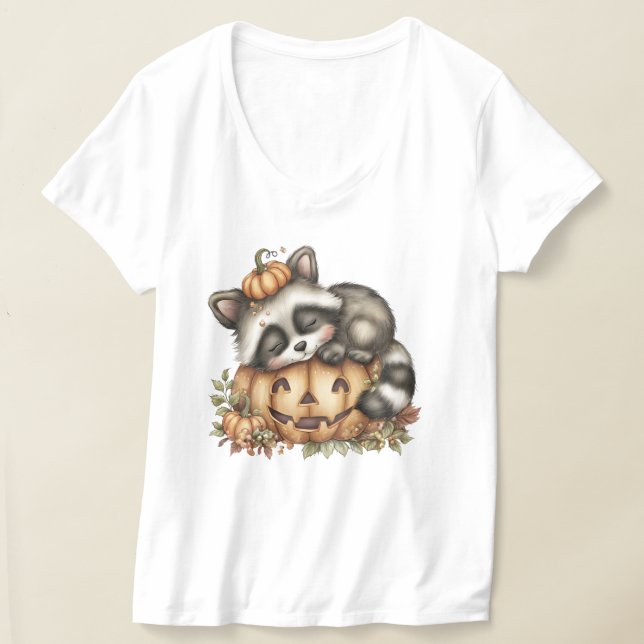 Bara hängande runt, Sömnig Racoon T Shirt (Laydown)