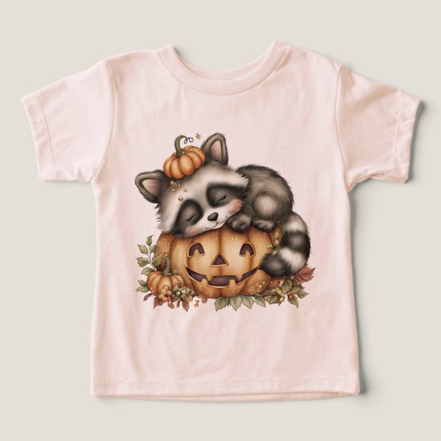 Bara hängande runt, Sömnig Racoon T Shirt (Design Framsida)
