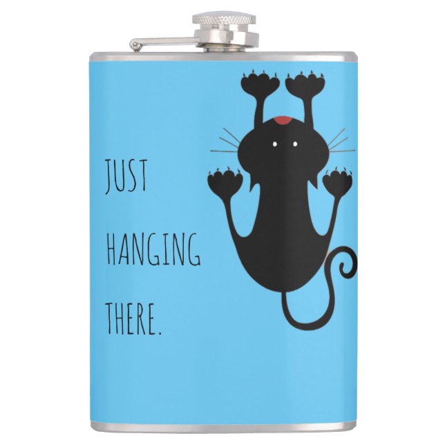 Bara hänger där svart tecknad lustig text fickplunta (Framsidan)