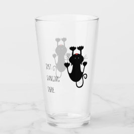 Bara hänger där svart tecknad lustig text glaskopp