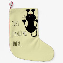 Bara hänger där svart tecknad lustig text liten julstrumpa
