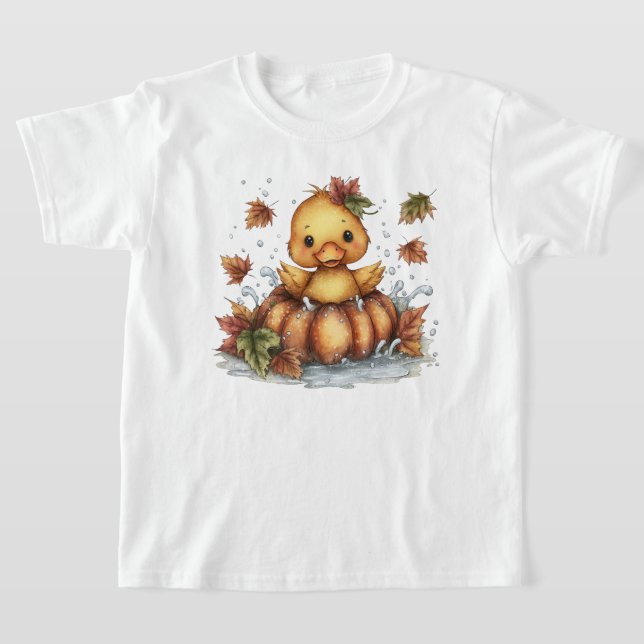 Bara hänger runt, Fall Duck leker i pumpa T Shirt (Laydown)