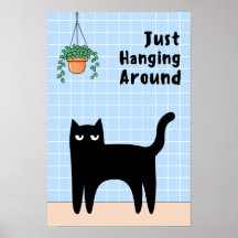 Bara Hänger Runt Rolig Katt Badrum Väggkonst