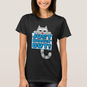 BARA HÄNGIN! Cute Tecknad Cat T Shirt