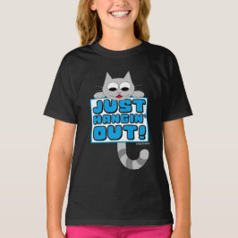 BARA HÄNGIN! Cute Tecknad Cat T Shirt