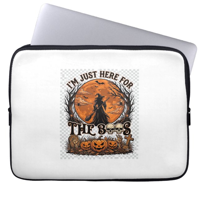 Bara här Boos Halloween Häxa Måne Pumpa_1 Laptop Fodral (Framsidan)