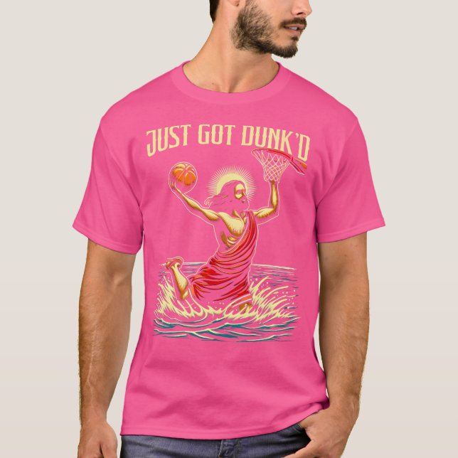 Bara Har Dunked Jesus Dunking Baptism spelar Bask T Shirt (Framsida)