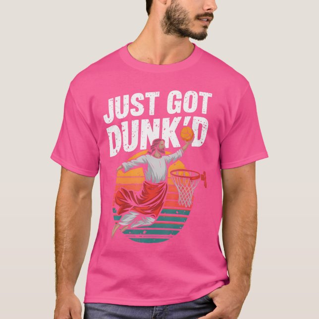 Bara Har Dunked Jesus Dunking Baptism spelar Bask T Shirt (Framsida)