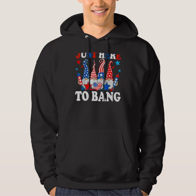 Bara här för att bang 4:e juli Fireworks American  Hoodie (Framsida)