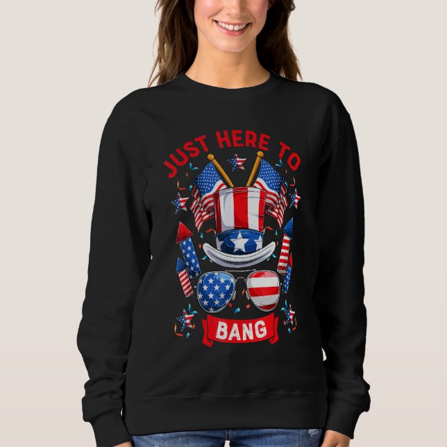 Bara här för att Bang American Flagga T Shirt (Framsida)