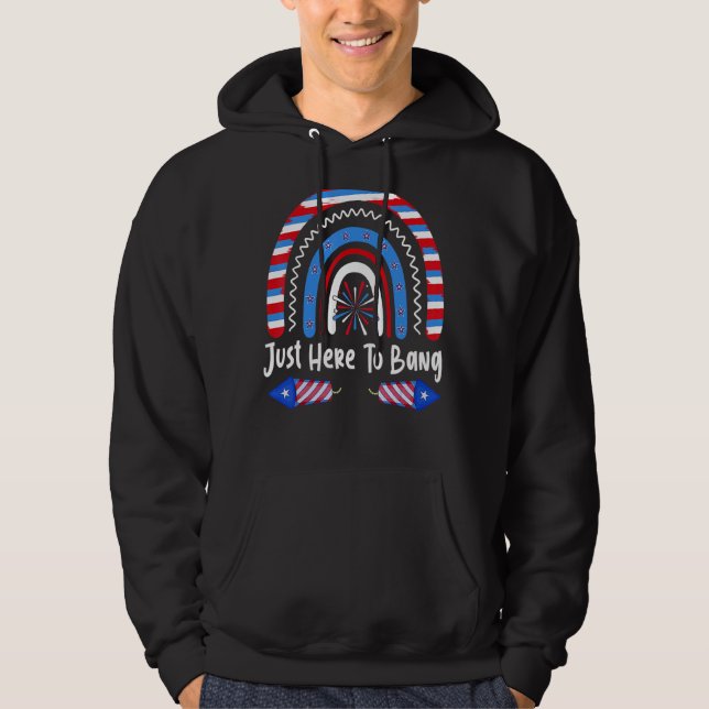 Bara här för att bang Rainbow Fireworks American F Hoodie (Framsida)