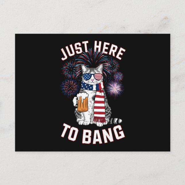 Bara här för att banka USA Flagga Ölblöja Kullälsk Vykort (Framsida)