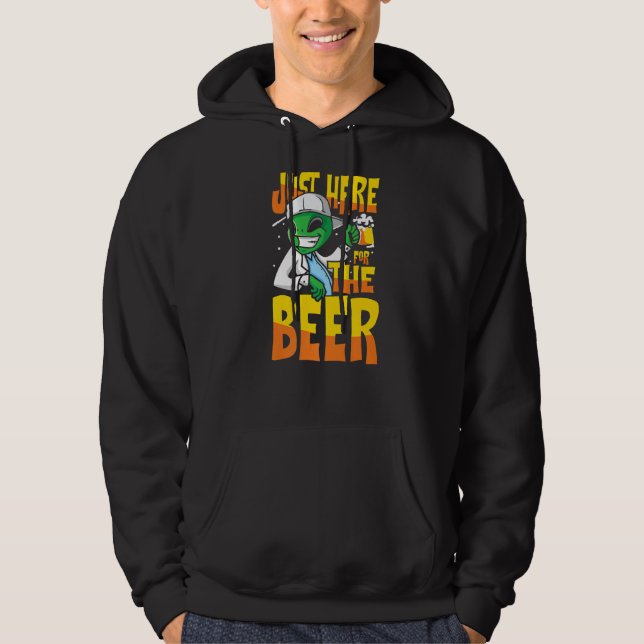 Bara här för att dricka utomjording av ölpub hoodie (Framsida)