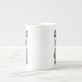 Bara här för att Wreak Havoc Benporslin Mugg