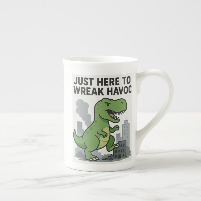 Bara här för att Wreak Havoc Benporslin Mugg (Höger)