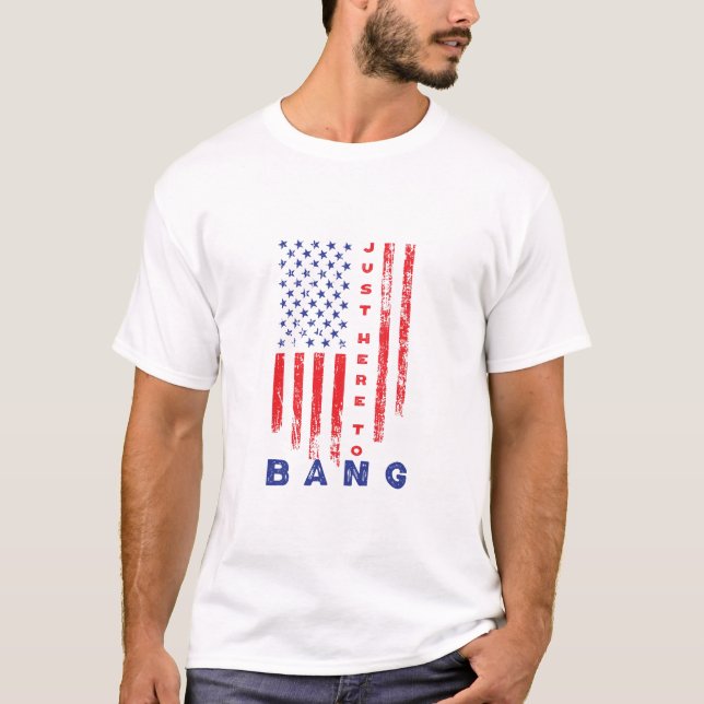 Bara här för bang american baseball 4 juli t shirt (Framsida)