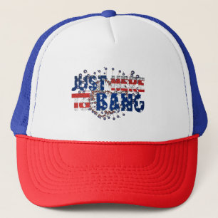 Bara här för bang american flagga Fireworks lustig Keps