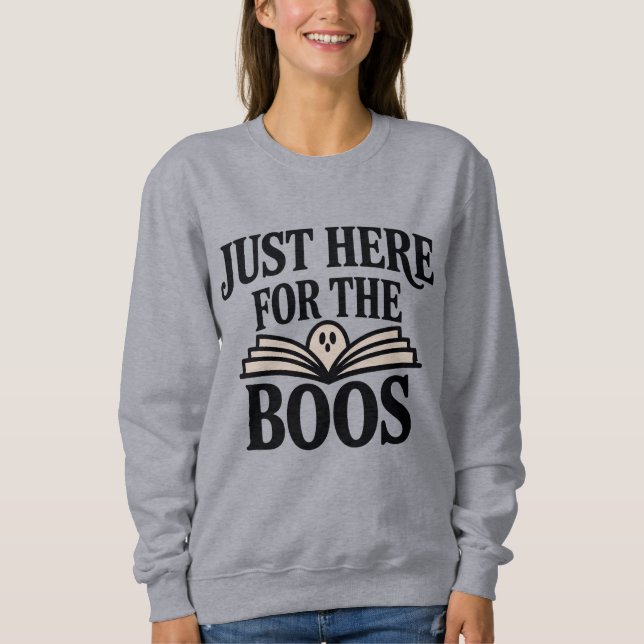 Bara här för boon, Halloween Bok Älskare T Shirt (Framsida)