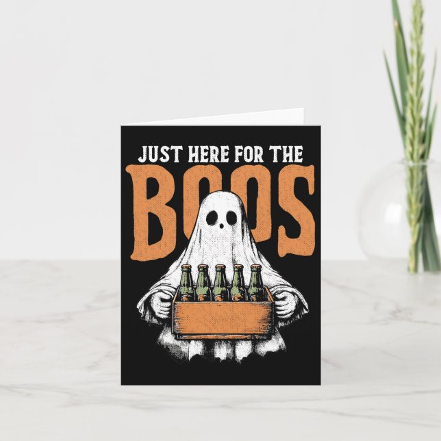 Bara här för Boos Cute Ghoul Funny Halloween Kort (Framsida)
