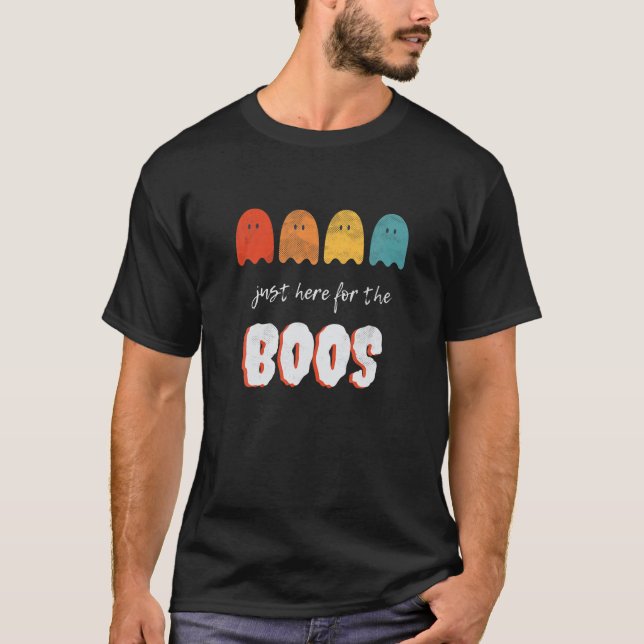 Bara här för Boos Drinking Ghost Halloween Gi T Shirt (Framsida)