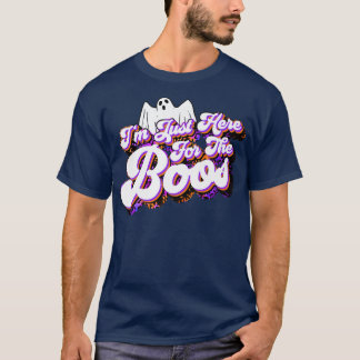 Bara här för Boos Funny Ghost Leopard HallSKAD T Shirt