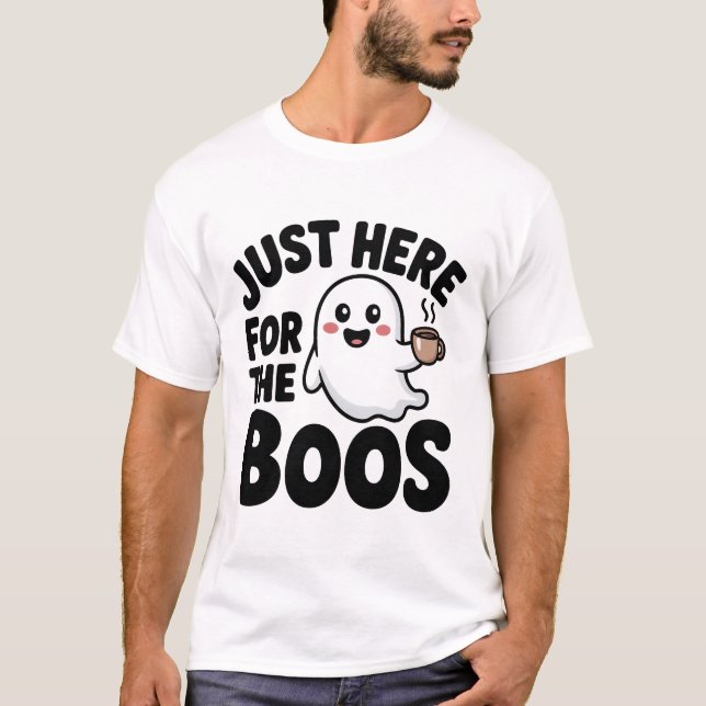 Bara här för Boos Funny Ghost T-Shirt | Cute (Framsida)