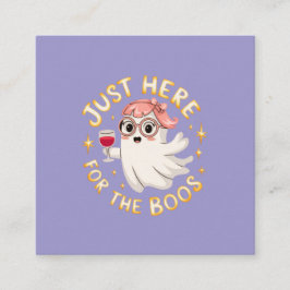 Bara här för Boos - Funny Halloween Ghost Fyrkantigt Visitkort