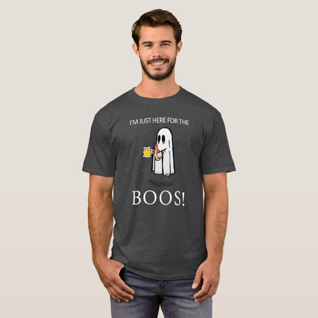 Bara här för Boos Funny Halloween Shirt T-shirt (Hel framsida)