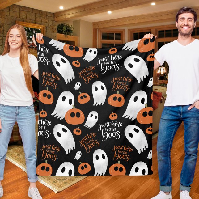 Bara här för Boos-mynningen och Halloween Fleecefilt (Just Here For The Boos Cute Autumn And Halloween Fleece Blanket)