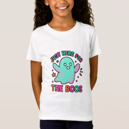 Bara här för Boos Playful Ghost Halloween-festen T Shirt