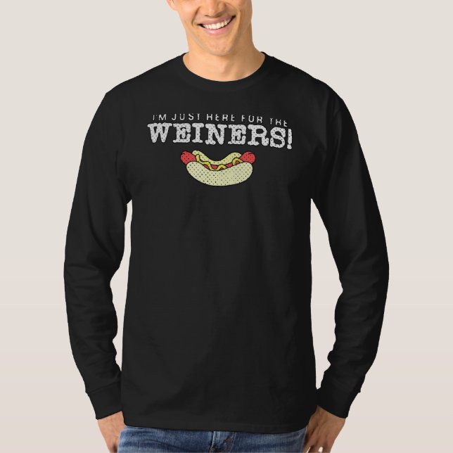 Bara här för den berömda Hetten Hund älskare mat T Shirt (Framsida)