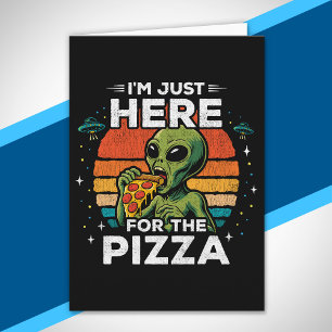 Bara här för det roliga rymd-pizzatemat med alien kort