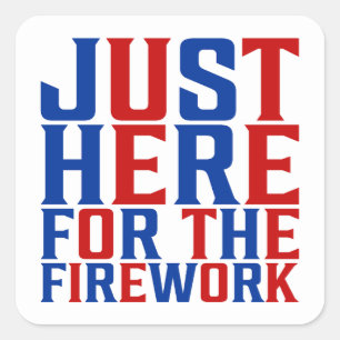 Bara här för Fireworks roligt för ett par. Fyrkantigt Klistermärke