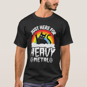 Bara här för Heavy Metal Satan Goth Katt Heavy Met T Shirt