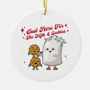 Bara här för Helgdag Mjölk & Cookies Julgransprydnad Keramik