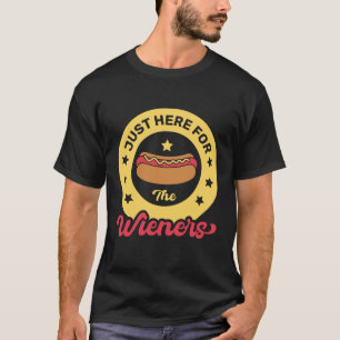 Bara här för korvarna, rolig 4:e juli t shirt