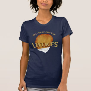 Bara här för Latkes Modern Hanukkah Funny T Shirt