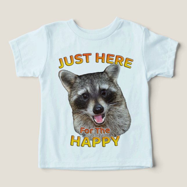 Bara här för Lycklig Raccoon Småbarn T-Shirt (Design Framsida)