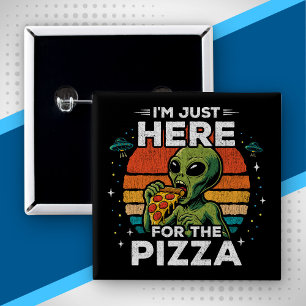 Bara här för Retro-Rymd-Pizzan Rolig Utomjording Knapp