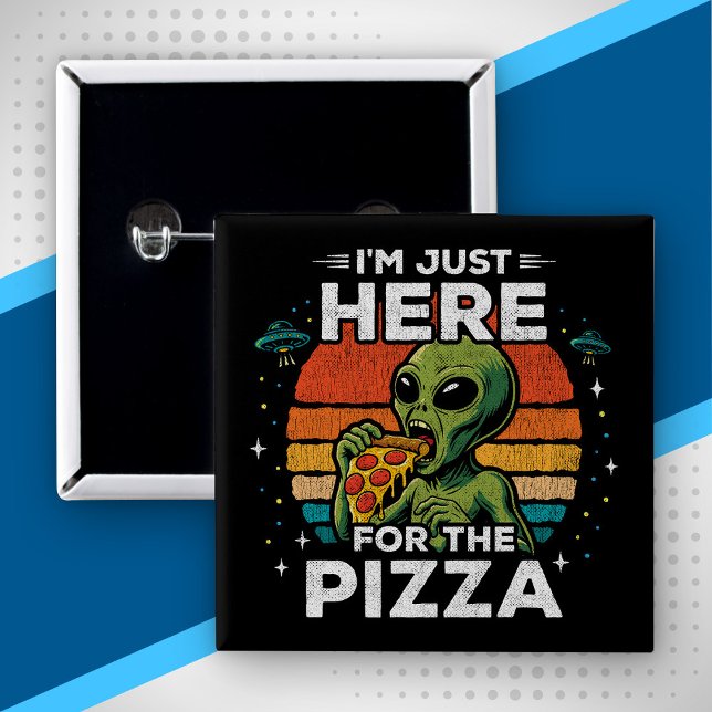 Bara här för Retro-Rymd-Pizzan Rolig Utomjording Knapp (Skapare uppladdad)