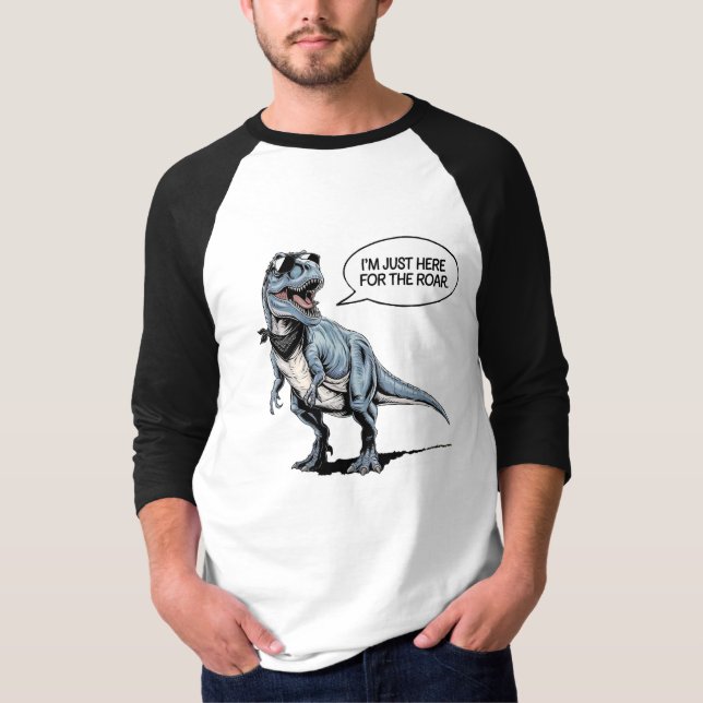 Bara här för Roar - Retro Dinosaur T Shirt (Framsida)