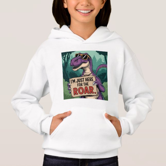 Bara här för Roar - Retro Dinosaur T Shirt (Framsida)