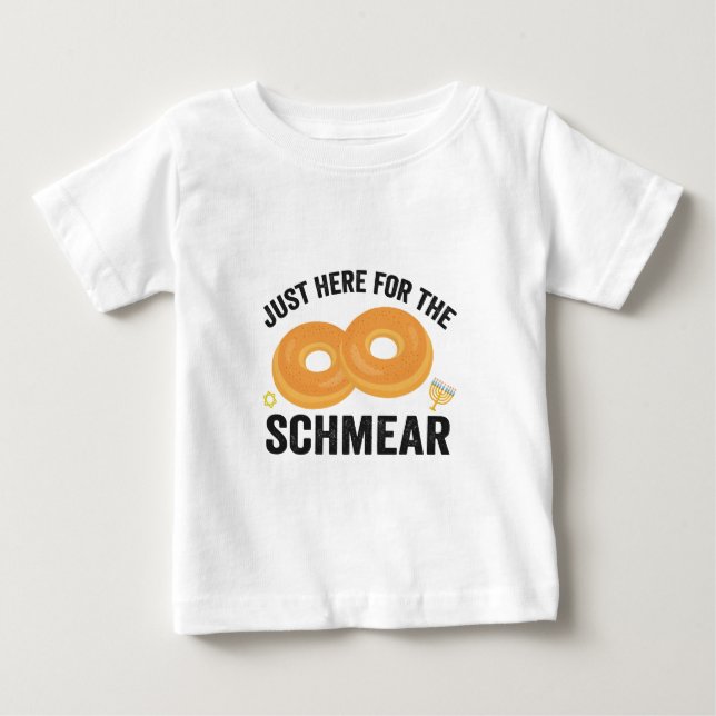 Bara här för Schmear Funny Hanukkah Bread T Shirt (Framsida)