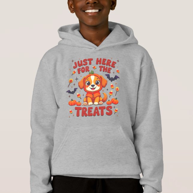 Bara här för Treats Halloween T Shirt (Framsida)