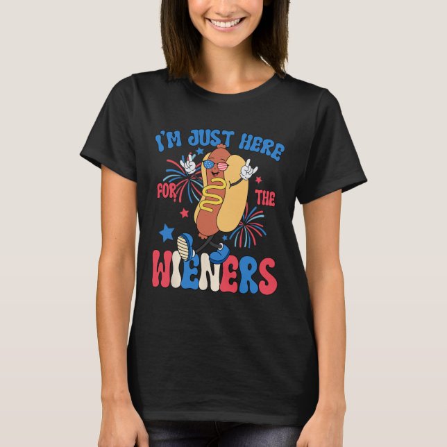 Bara här för Weiners 4:e juli... T Shirt (Framsida)