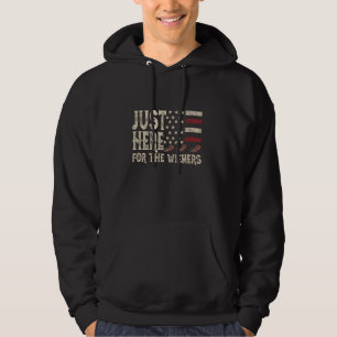 Bara här för Wiener 4:e juli USA flagga-Hetten Hoodie