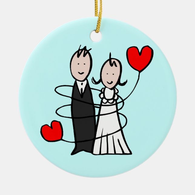 Bara Har Married jul Ornamet Julgransprydnad Keramik (Framsidan)