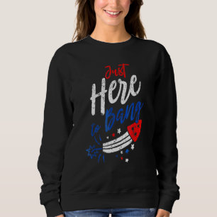 Bara här till Bang 4 juli Fireworks Patriotic T Shirt