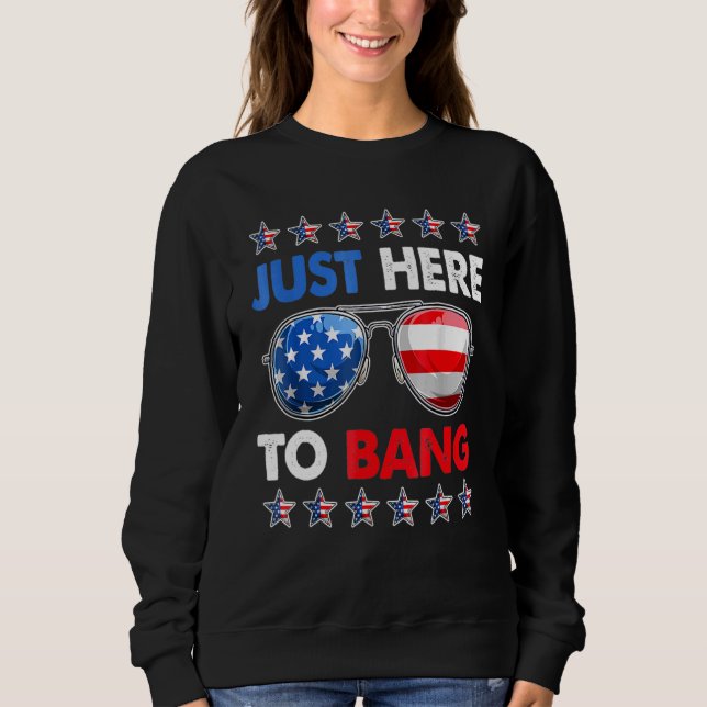 Bara här till Bangg 4:e Julyy USA: s solglasögon T Shirt (Framsida)