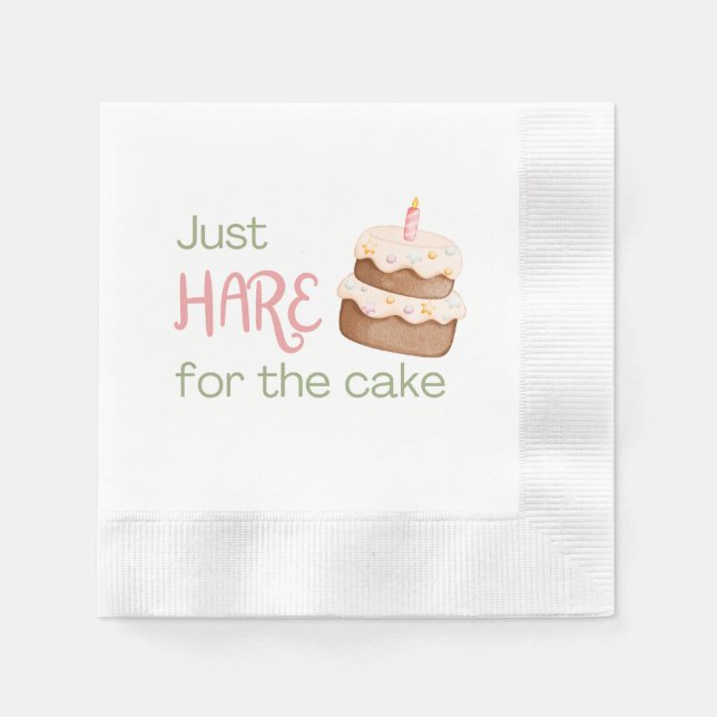 Bara "Hare" för tårtsdessertservett Pappersservett (Framsidan)